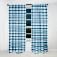 thumbnail image 2 of Designart "Plaid Pattern With Blue Nautical Charm" Plaid Blue, White Curtain 1 Panel, 2 of 6