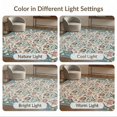 thumbnail image 7 of ODIKA 4'x6' Teal Blue Floral Lattice Design Washable Area Rug Ornate Botanical with Elegant Borders Pet Friendly, Non-Shedding for Bedroom, Reading Nook, 7 of 7
