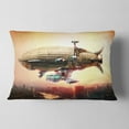 thumbnail image 2 of Designart Dirigible Balloon in Sky over City - Abstract Throw Pillow - 12x20, 2 of 5