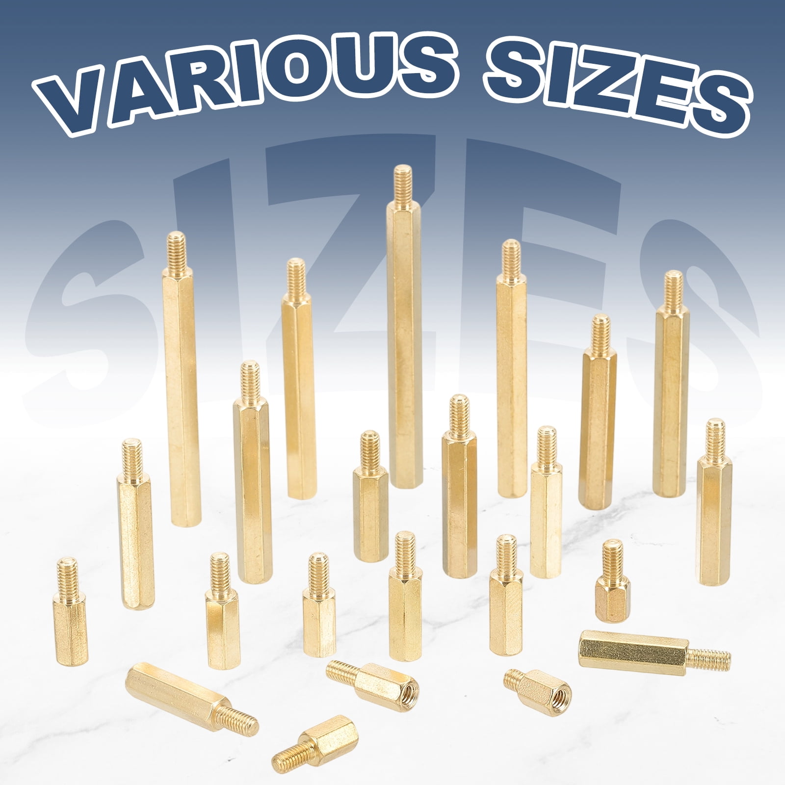 Uxcell Male to Female Thread Spacer Screws Brass Hex Standoff PCB Motherboard Spacer M3 x 45mm + 6mm