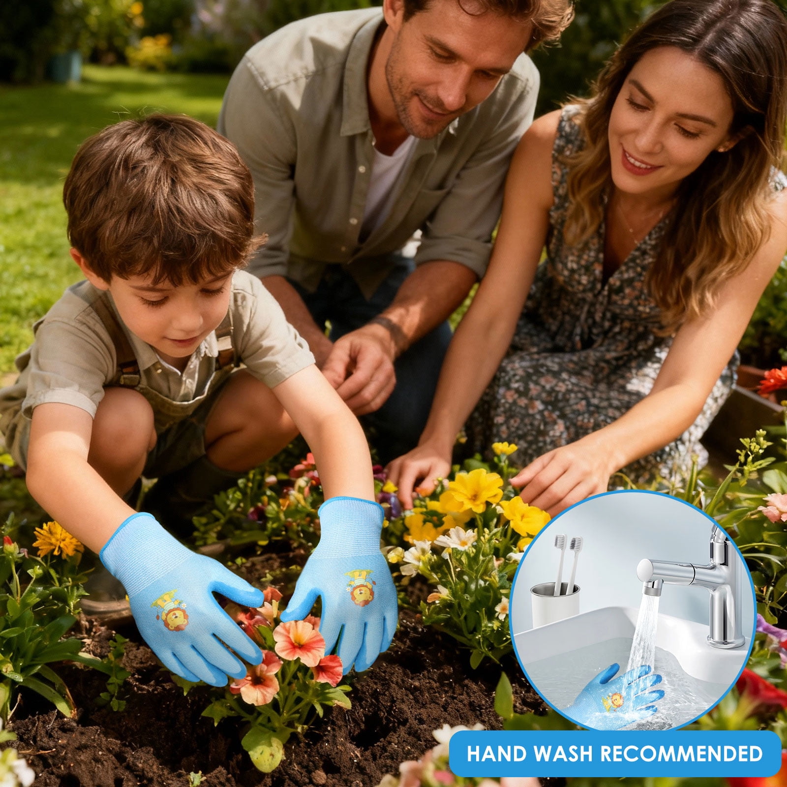TMWEFUSC 48 Pairs Kids Gardening Gloves Non Slip Children Yard Work Glove Latex Coated Garden Hand Covers for Girls Boys Toddlers Outdoor, L(Suitable for Aged 9-13)