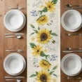 thumbnail image 6 of Sunflower Table Runner - 48 Inch Long, Kitchen Dining Table Runner Dresser Scarves, Vintage Beige Bee Farm Botanical Flower Farmhouse Decor for Coffee Tables Wedding Party Banquet, 6 of 8