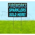 thumbnail image 1 of Fireworks Sparklers Sold Here (18" x 24") Yard Sign, Includes Metal Step Stake, 1 of 6