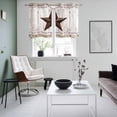 thumbnail image 4 of American Country Kitchen Curtains Small Short 39 Inch Length, Farmhouse Barn Star Brown Berry Grommet Top Bedroom Living Room Curtains, Light Filtering Cafe Curtain Drapes 2 Panels Set 55''x39'', 4 of 9