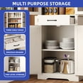 thumbnail image 3 of ModFusion 70" Tall Kitchen Pantry Cabinet with Adjustable Shelves, Large Drawer, Glass Door, Farmhouse Food Storage, Vintage White, 3 of 10
