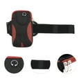 thumbnail image 3 of Unique Bargains 1 Pc Double Layer Phone Holder Arm Bands for Hiking Gym Red Neoprene, 3 of 4