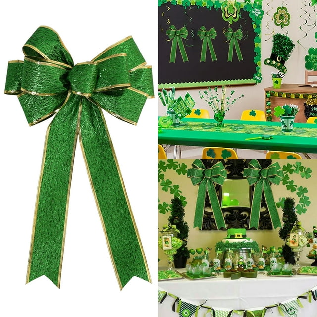 Irish Knot Ribbon Bow Pendant Decorated With Green Gold Ribbon DIY Bow Event Horizon 4k Event Horizon Poster Event Horizon Movie Event Horizon Party Decorations for Men