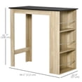 thumbnail image 2 of Natural Wood Bar Table with 3 Shelves – Counter Height Dining Table for Kitchen, Living Room, or Bar Area – 44” Wide, Modern Design, 2 of 7