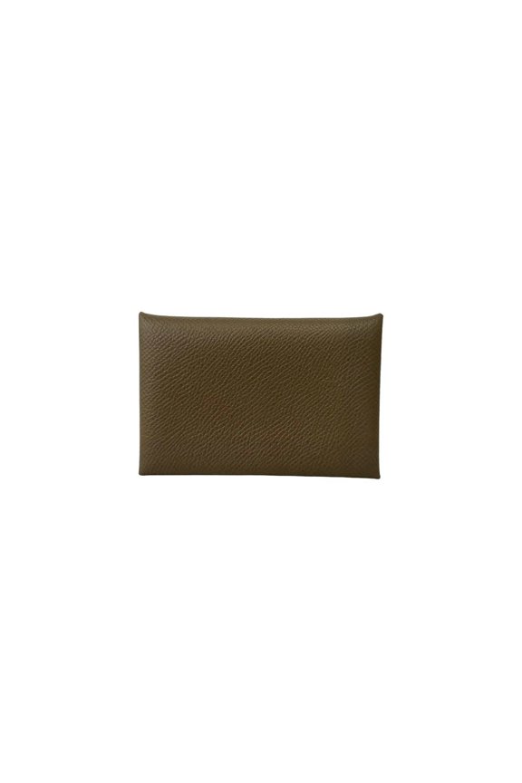 Pre-Owned HERMES Calvi Veau Epsom Leather Business Card Holder/Card Case, Coin Purse,...