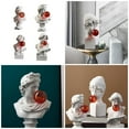 thumbnail image 2 of Gieenan Decorative Resins Blowing Bubble Figurine Greek Bust Sculpture for Any Setting, 2 of 14