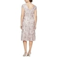 thumbnail image 2 of Alex Evenings Womens Short Embroidered Dresses 10 Blush a Line, 2 of 3