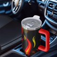 thumbnail image 6 of 40oz Tumbler with Handle and Straw, Vacuum Insulated Stainless Steel Travel Mug, Fits Car Cup Holder, Flame Print, 6 of 6
