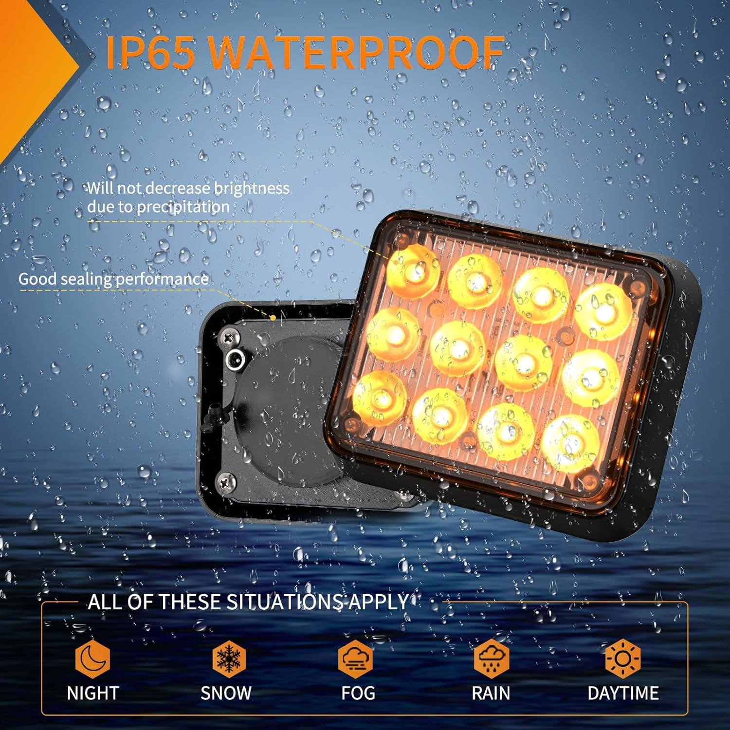 Nilight Magnetic Rechargeable 12LED Wireless Trailer Hazard Warning Light for Trucks, Trailers, Vehicles, Cars, Buses