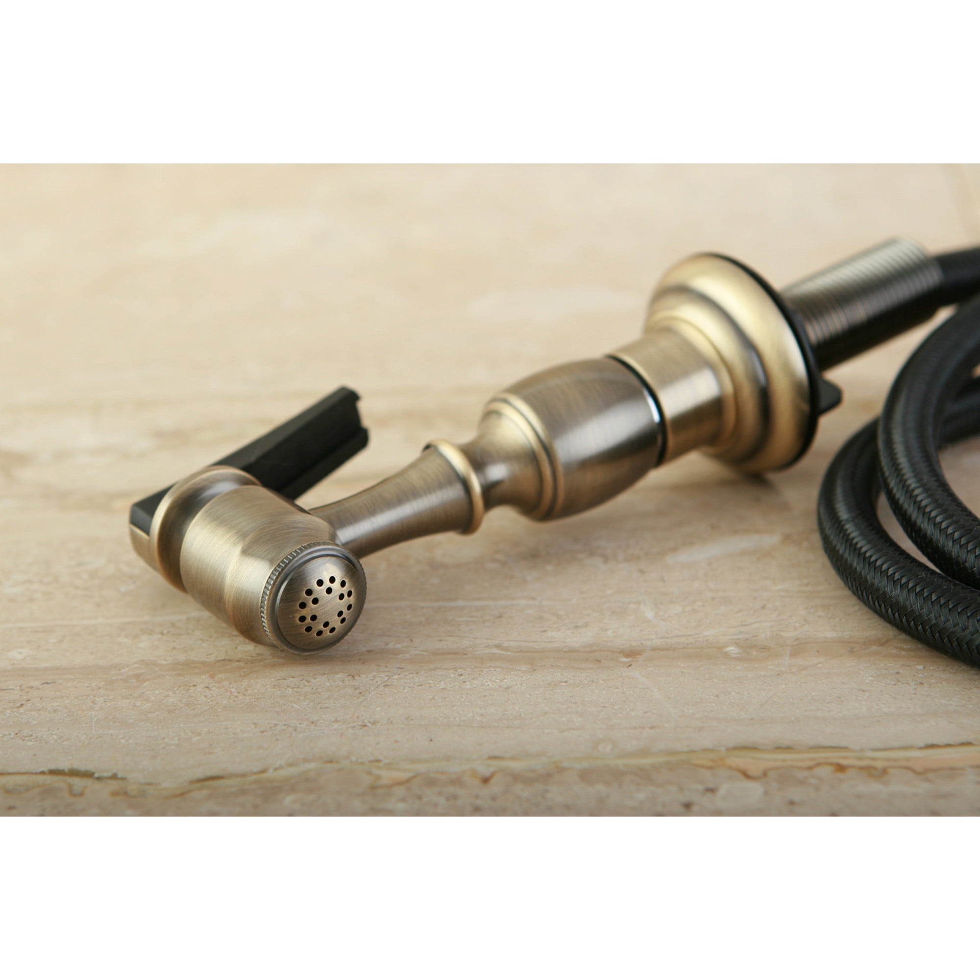 Kingston Brass KBSPR3 Brass Kitchen Faucet Side Sprayer in Antique Brass