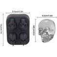 thumbnail image 4 of Molde para cubitos de hielo con calavera 3D, moldes para cubitos de hielo de silicona con calavera 3D, bandeja para cubitos de hielo con tapa para cóctel de whisky negro antibacteriano, 4 of 5