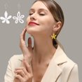 thumbnail image 2 of OUTAD Simple Asymmetrical Hollow Flower Earrings Female Girly Five Petal Flower, 2 of 8