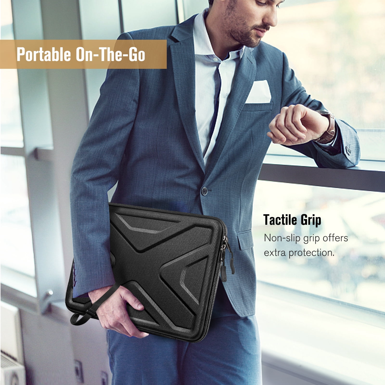 SITHON Hard Shell Laptop Sleeve Case for 13-14 inch Chromebook, Computer Carrying Case for MacBook Pro 14 2023 M3 A2992 A2918, 13" MacBook Pro/Air, Other Up to 14" Acer/HP/Dell/ASUS Chromebook, Black