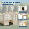 thumbnail image 4 of TROPOW Wooden Greenhouse 8x10FT - Heavy Duty Outdoor Green House with Cedar Wood Frame, Polycarbonate Panels, Lockable Door & Adjustable Vent for Garden Yard, 4 of 8