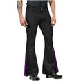 thumbnail image 7 of ZVNAΖH Men's Flare Pants 70s Disco Pants Dancing Party Personality Sequin Bell Bottom Pants Vintage Twill Pants, 7 of 7