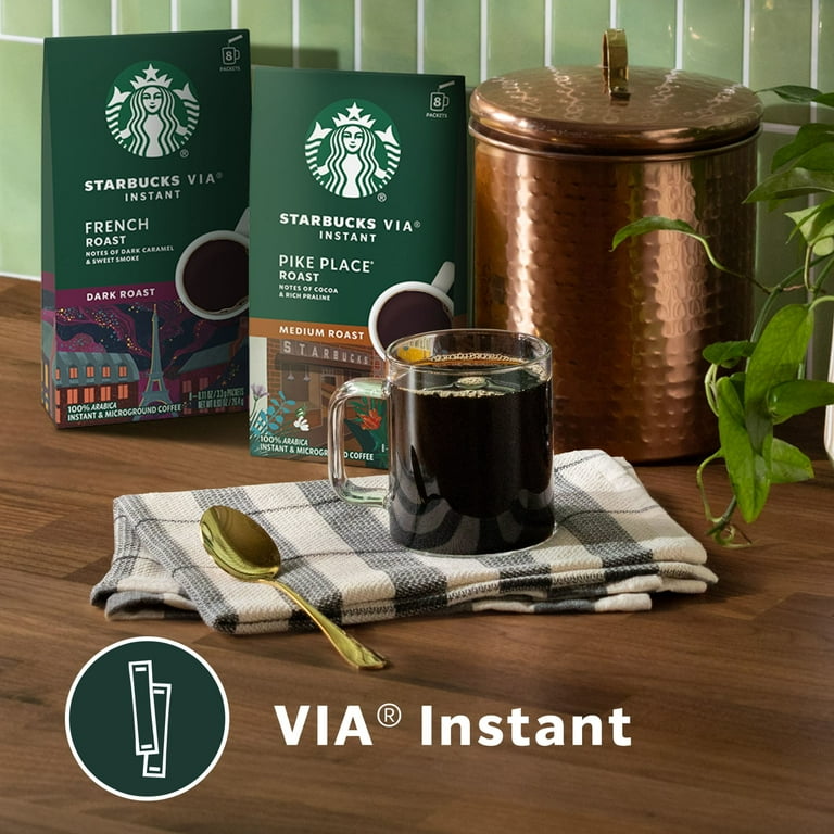 Starbucks Via Italian Roast, Dark Roast Instant Coffee, 8 Count