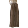 thumbnail image 2 of Women's Plus Size Pants Women'S Cotton And Linen Women'S Spring And Autumn Linen Literary Loose And Versatile Casual Sports Long Pants,Brown Women's Plus Size Pants L, 2 of 3