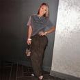 thumbnail image 2 of Ropa de mujer de otoño, pantalones casuales largos y rectos de cintura alta con piel de color sólido y sueltos para la calle, 2 of 6