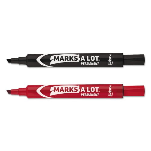 Avery MARKS A LOT Regular Desk-Style Permanent Marker Value Pack, Broad Chisel Tip, Assorted Colors, 24/Pack