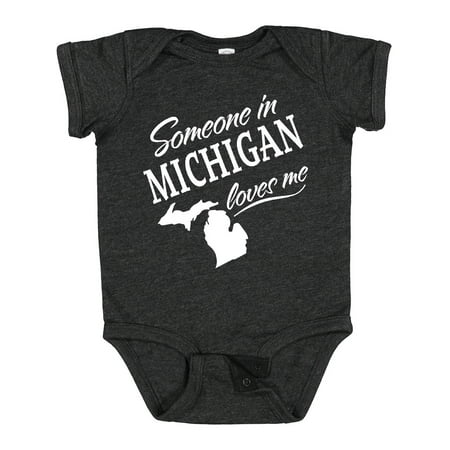 

Inktastic Someone in Michigan Loves Me Gift Baby Boy or Baby Girl Bodysuit