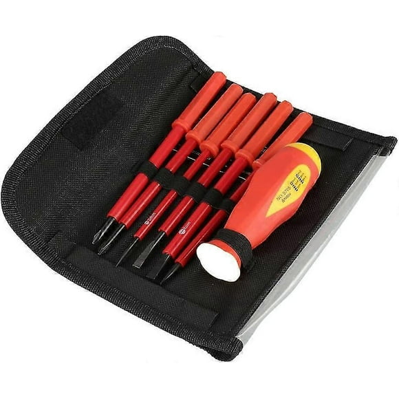 7pcs / Set Multifunction Insulated Cross Slot Electrician Screwdriver Set Repair Tools Kit