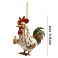 2024 Cute Cartoon Rooster Pendant Acrylic Flat Pendant For Car Interior