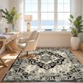 thumbnail image 3 of Design&I 8'x10' Ultra Soft Area Rug, Vintage Hallway Distressed Scroll Border Entryway Hallways Long Flowing Dynamic None Fluffy Washable Non Shedding for Bedroom Living Room Under Sectional, 3 of 7