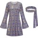 thumbnail image 1 of Disfraz De Cosplay De discoteca Hippie para mujer, vestido De falda, disfraz De Halloween, ropa De Fiesta De carnaval, 60s, 70s, 1 of 1