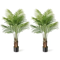 Resenkos 2-Pack 4.2-Ft Artificial Palm Paradise Plant in Pots - Green