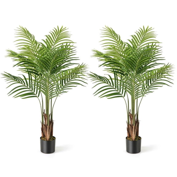 Resenkos 2-Pack 4.2-Ft Artificial Palm Paradise Plant in Pots - Green