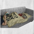 thumbnail image 6 of Saying Soft Flannel Fleece Throw Blanket, Yes I Really Do Need All These Cars Old Havana Style Retro Vehicle and Stripes, Cozy Plush for Indoor and Outdoor Use, 60" x 80", Beige Pearl, by Ambesonne, 6 of 6