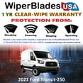 thumbnail image 2 of 2021 Ford Transit-250 Beam Wiper Blades Wipers w/1yr Warranty (Set of 2) (WiperBladesUSA), 2 of 5