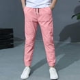 thumbnail image 2 of HIPYLO Petite Wide Leg Pants Boys Pants Size 8 Lounge Pants Kids Uniform Pants Black Baby Clothes Preppy Teen Clothes Boys 6t Clothes, Pink 13-14 Years, 2 of 8