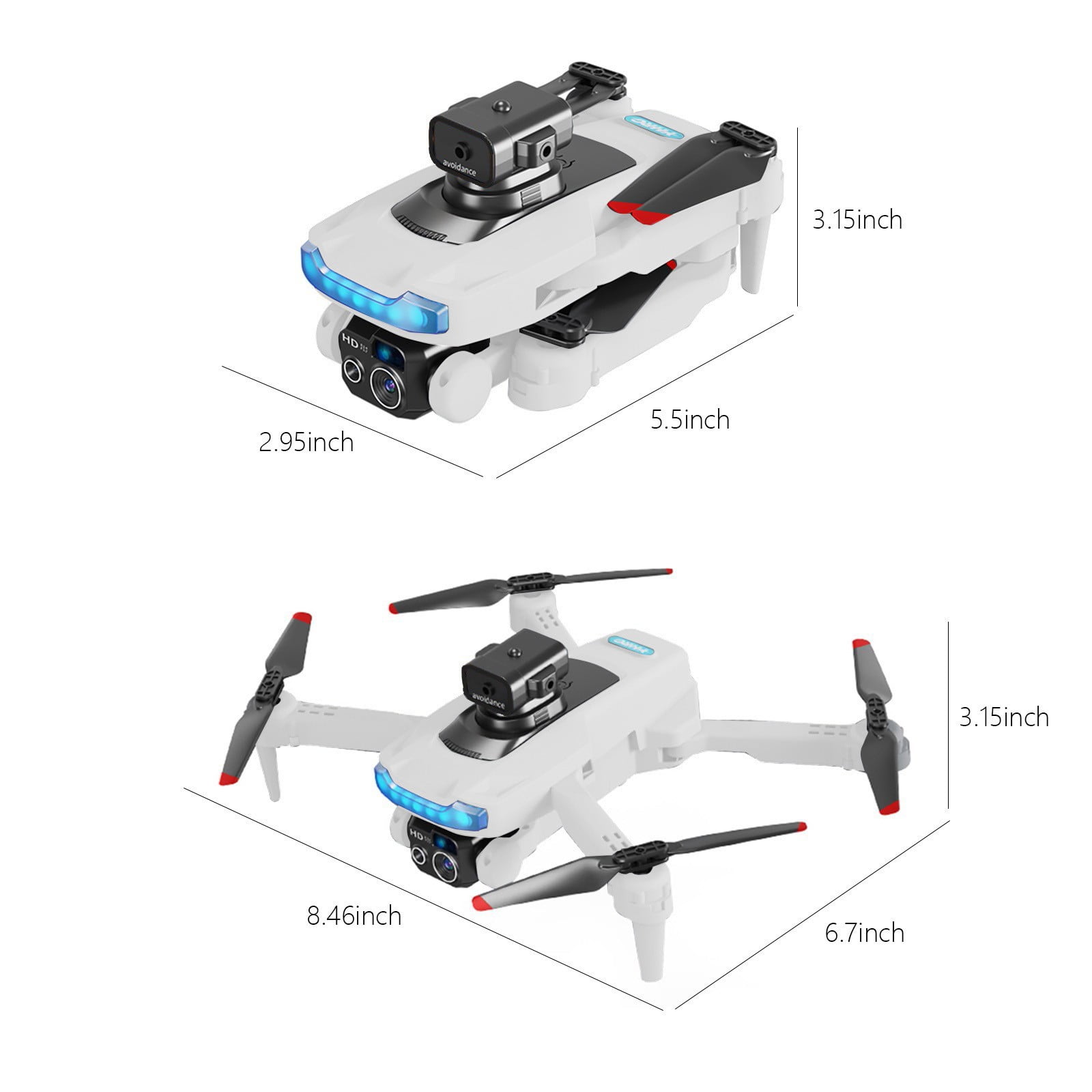 Drones with High-Definition Dual Camera, 540°intelligent obstacle avoidance, 120°Ultra Wide Angle Lens, Remote Control Toy Gifts