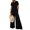 Black, variant on RYDCOT One Piece Jumpsuits for Women Casual Striped Short Sleeve Jumpsuits Rib Knit Wide Leg Romper Comfy Button Down Rompers with Pockets Today Sales Black