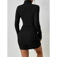 thumbnail image 3 of New Sexy Mini Dress For Women Autumn Black Solid Turtleneck Long Sleeves Sheath Dress Club Elegant Bodycon Party Dresses Female, 3 of 8