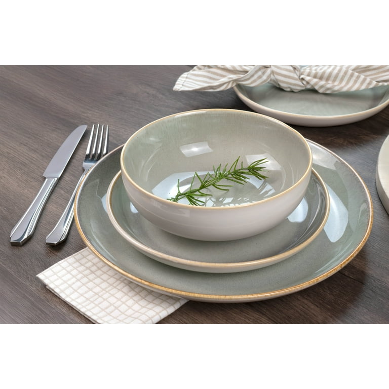 Sango Modern Stoneware Dinnerware Set, 16-Piece, Moss Green