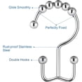 thumbnail image 5 of Shower Curtain Hooks Rings, Double Sided Shower Curtain Hooks, Stainless Steel Shower Hooks Rust Proof for Bathroom Shower Curtain Rod Curtains, Free Gliding, Silver, Set of 12, 5 of 7