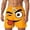 Orange, variant on Men's Funny Cartoon Face Print Shorts, 3D Funny Expression Casual Summer Pants with Elastic Waist,Orange,XXXL