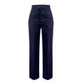 thumbnail image 4 of Womens Sweatpants High Waist Straight Leg Flattering Casual Suit Long Wide Leg Sweatpants Women Navy M, 4 of 6