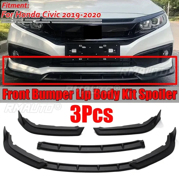 For Honda Civic 2019 2020 Car Front Bumper Lip Spoiler Diffuser Deflector Body Kit Protection Guard Car Accessories Body Kit