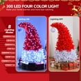 thumbnail image 5 of Santa Hat Style Pre-Lit Christmas Tree with 1050 PVC Branch Tips, 300 Cold White LED Lights, Remote Control Included, Easy Assembly, 6FT, Red+White, 5 of 8