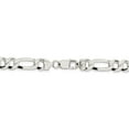 thumbnail image 3 of Solid 925 Sterling Silver 8.5mm Flat Figaro Chain Bracelet - with Secure Lobster Lock Clasp 7", 3 of 5