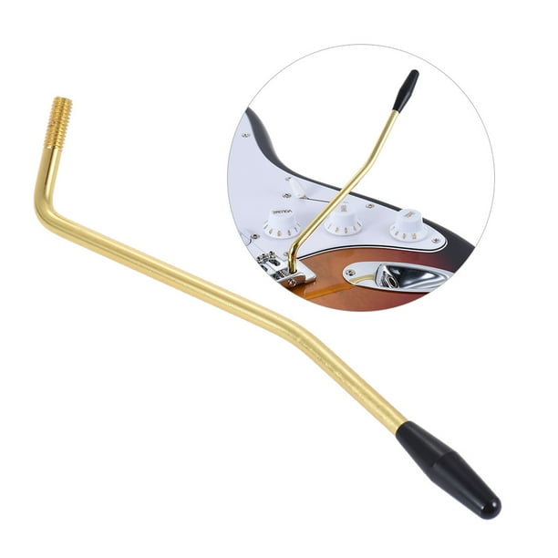 Barra de golpe 6 mm Diámetro de la rosca individual Trem del trémolo de vibrato Whammy Bar brazo de la manivela de palanca para la guitarra eléctrica del trémolo Sistema de oro con punta Negro Abody Barra de golpe