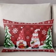 thumbnail image 3 of Red Gnomes Christmas Throw Pillow Cover, Pillowcase Protectors with Zipper, Breathable Decorative Lumbar Pillow Case Cover, Xmas Tree Snowflake Winter Pillow Shams for Couch Sofa 16x24Inch, 3 of 8