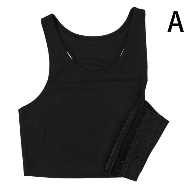 Faja de pecho corta con hebilla para mujer FTM - Talla grande, estilo tomboy trans, tejido de malla, transpirable y discreto.